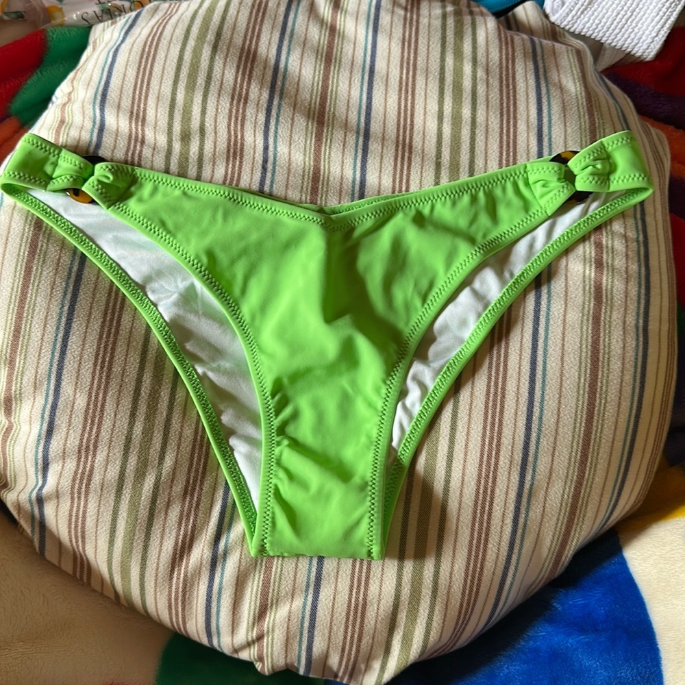 PINK Bright Green Cheeky Bikini Bottom